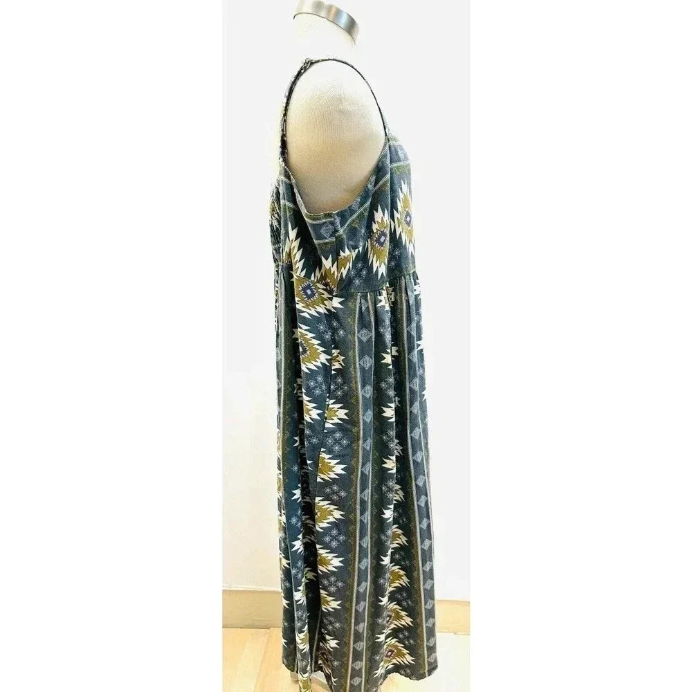 NWT SONOMA Women Sleeveless Elastic Waist Green Square Neck Maxi Dress Size XXL - Picture 11 of 14